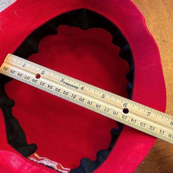 Scala Red Hat Society Red Wool Hat with Velour Bow Detail - Picture 6 of 6